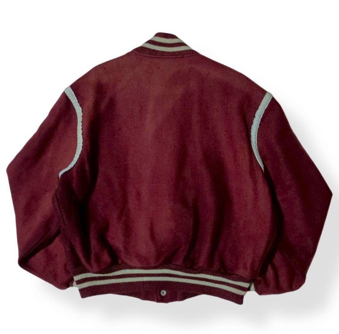 50s-60sBUTWIN スタジャン バーガンディ USA製 46 XL相当