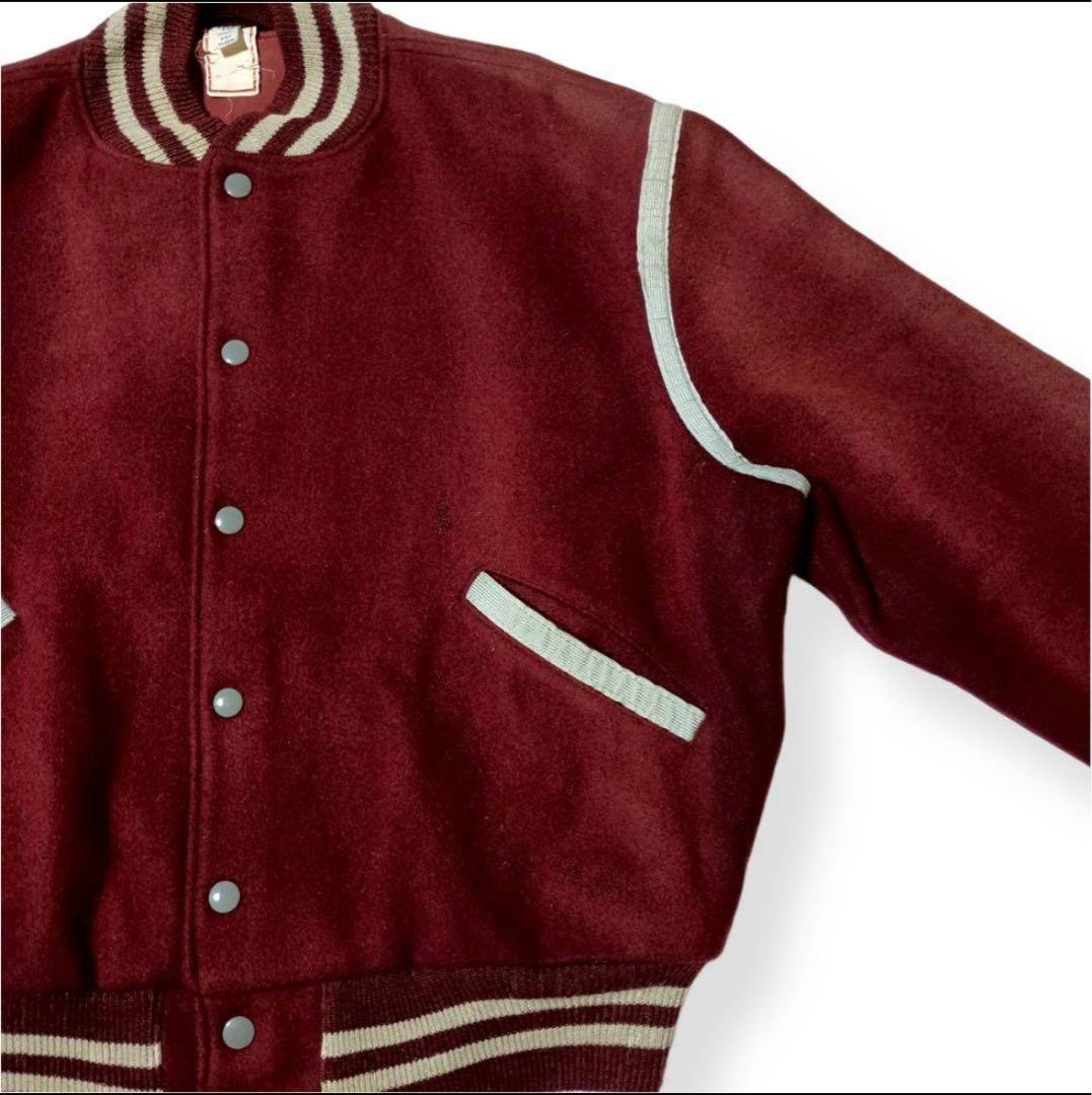 50s-60sBUTWIN スタジャン バーガンディ USA製 46 XL相当