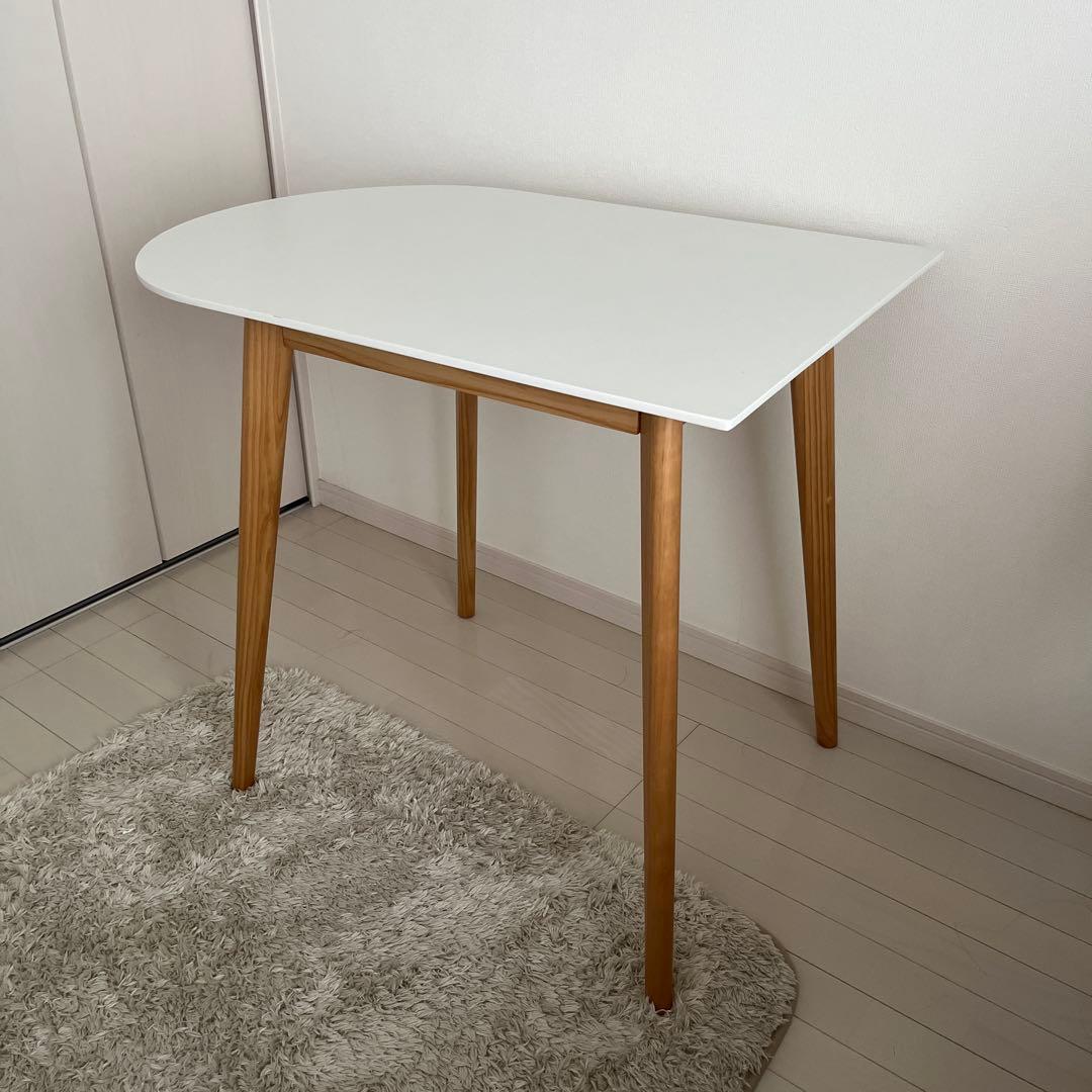 ダイニングテーブル 幅85 おしゃれ 舟形 2人用 壁面 ダイニングテーブル