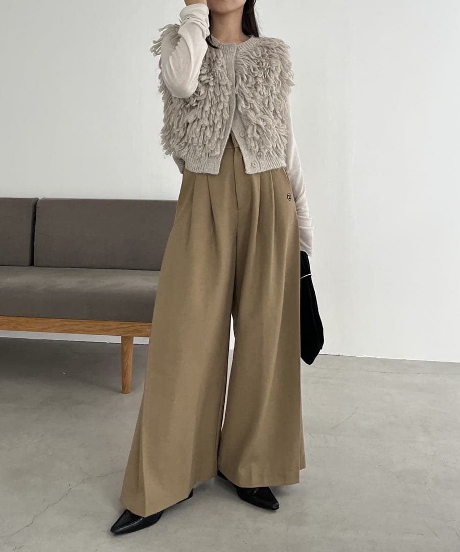 CAPRICIEUX LE'MAGE フリンジベスト（グレージュ）