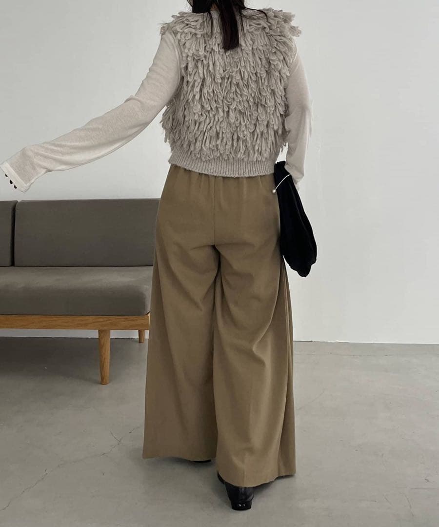 CAPRICIEUX LE'MAGE フリンジベスト（グレージュ）