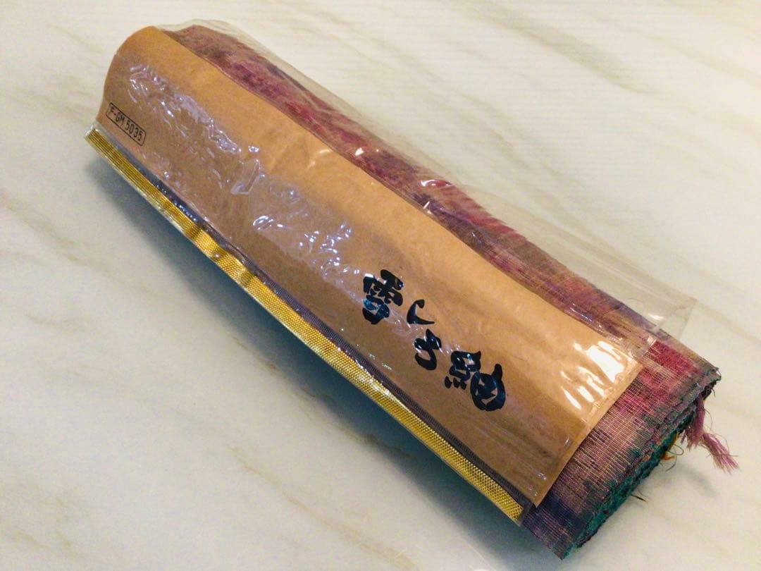 ◉旧家整理品◉手織 雪しろ紬 反物 着物 花柄 一反