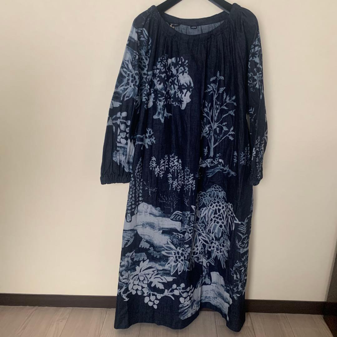 新品未使用　４５R インディゴ　ワンピース