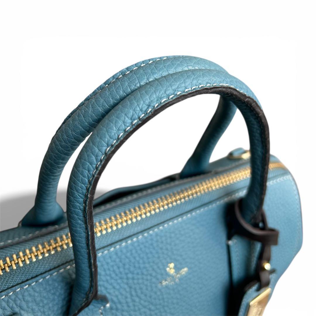 極美品✨ ペレボルサ 2wayハンドバッグ ター 本革 シュリンクレザー