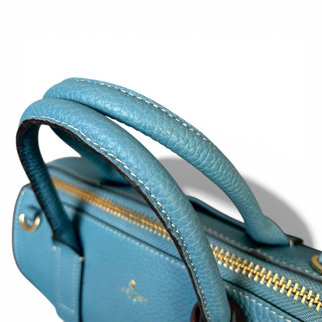 極美品✨ ペレボルサ 2wayハンドバッグ ター 本革 シュリンクレザー