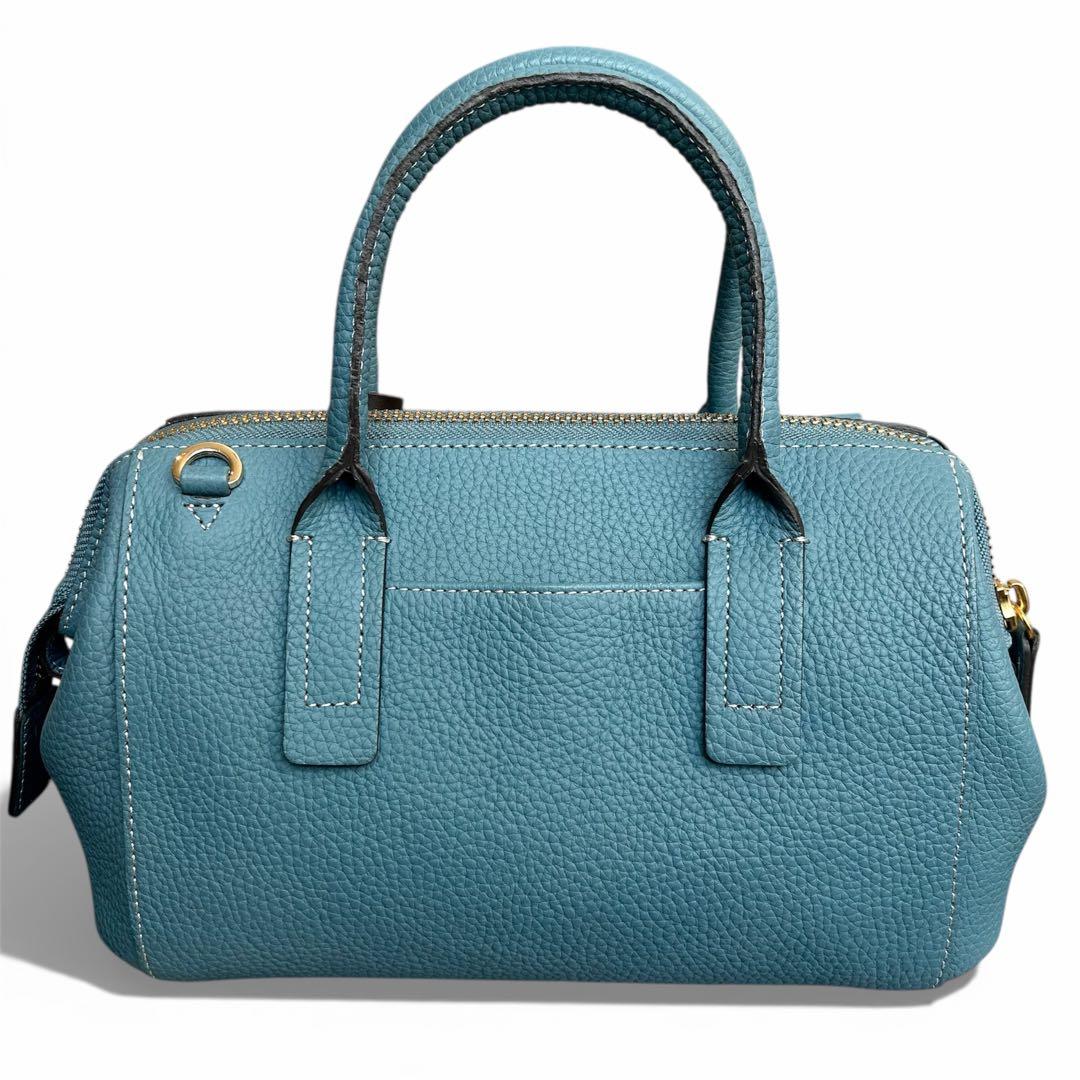 極美品✨ ペレボルサ 2wayハンドバッグ ター 本革 シュリンクレザー