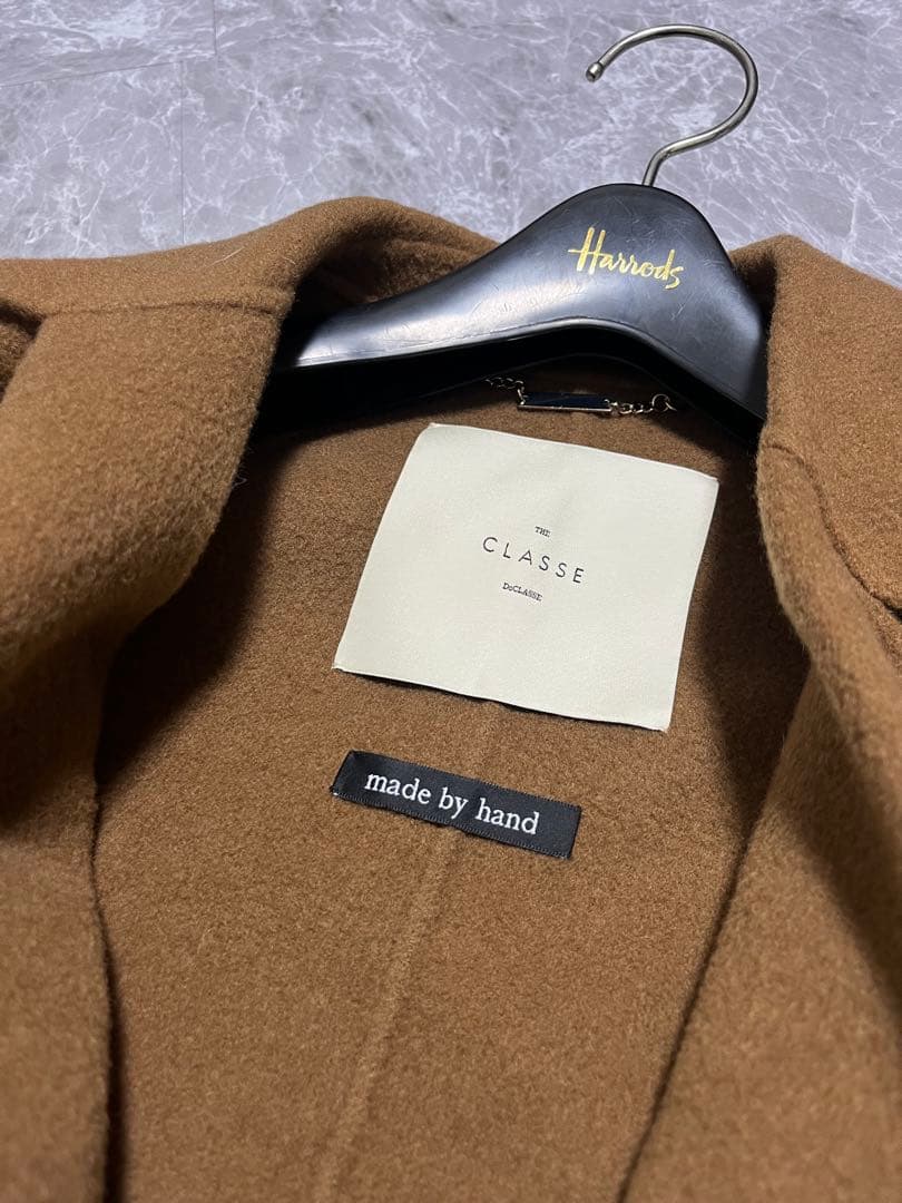 美品ドゥクラッセカシミヤ混ウールリバー／チェスターコート