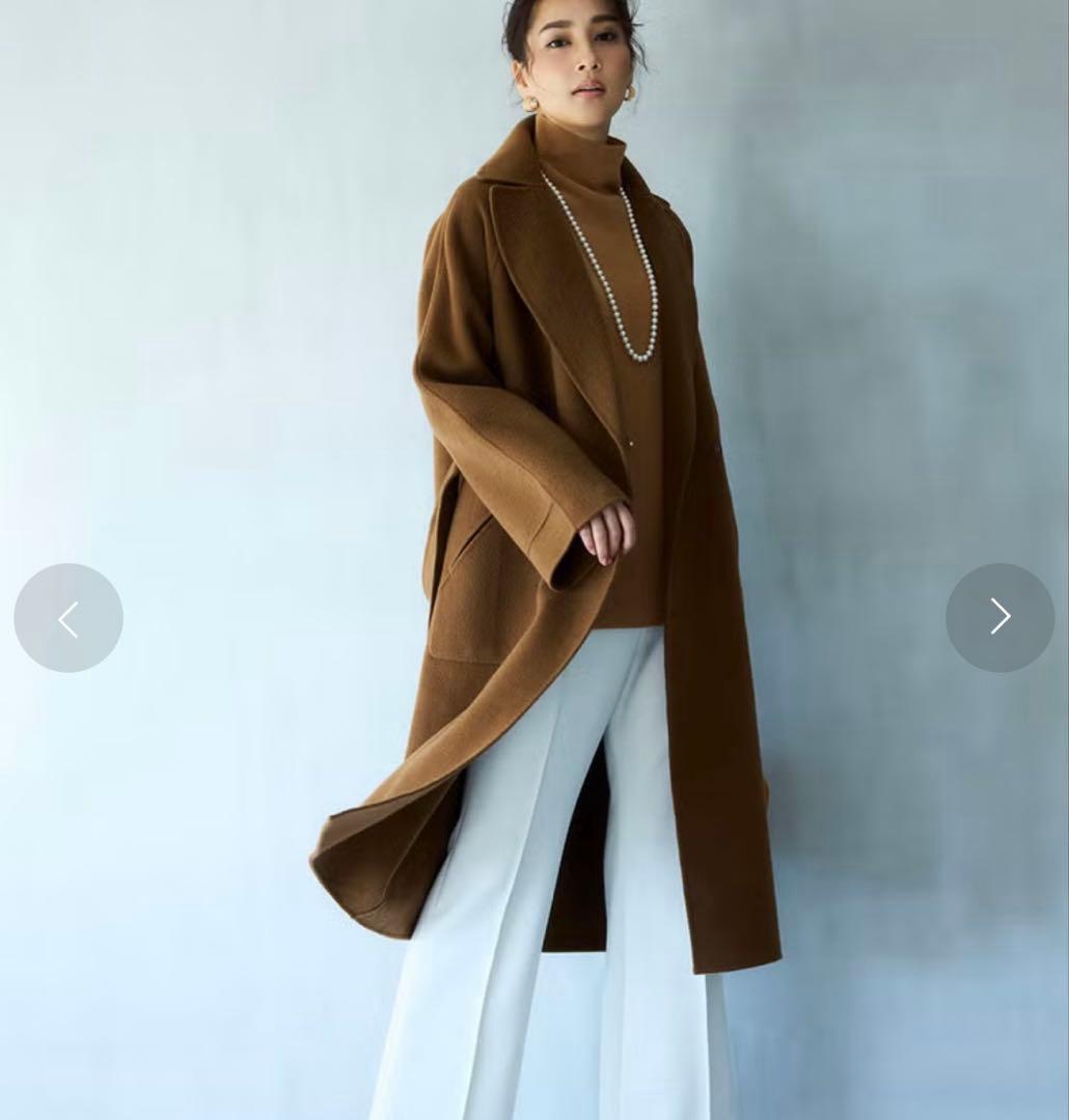 美品ドゥクラッセカシミヤ混ウールリバー／チェスターコート