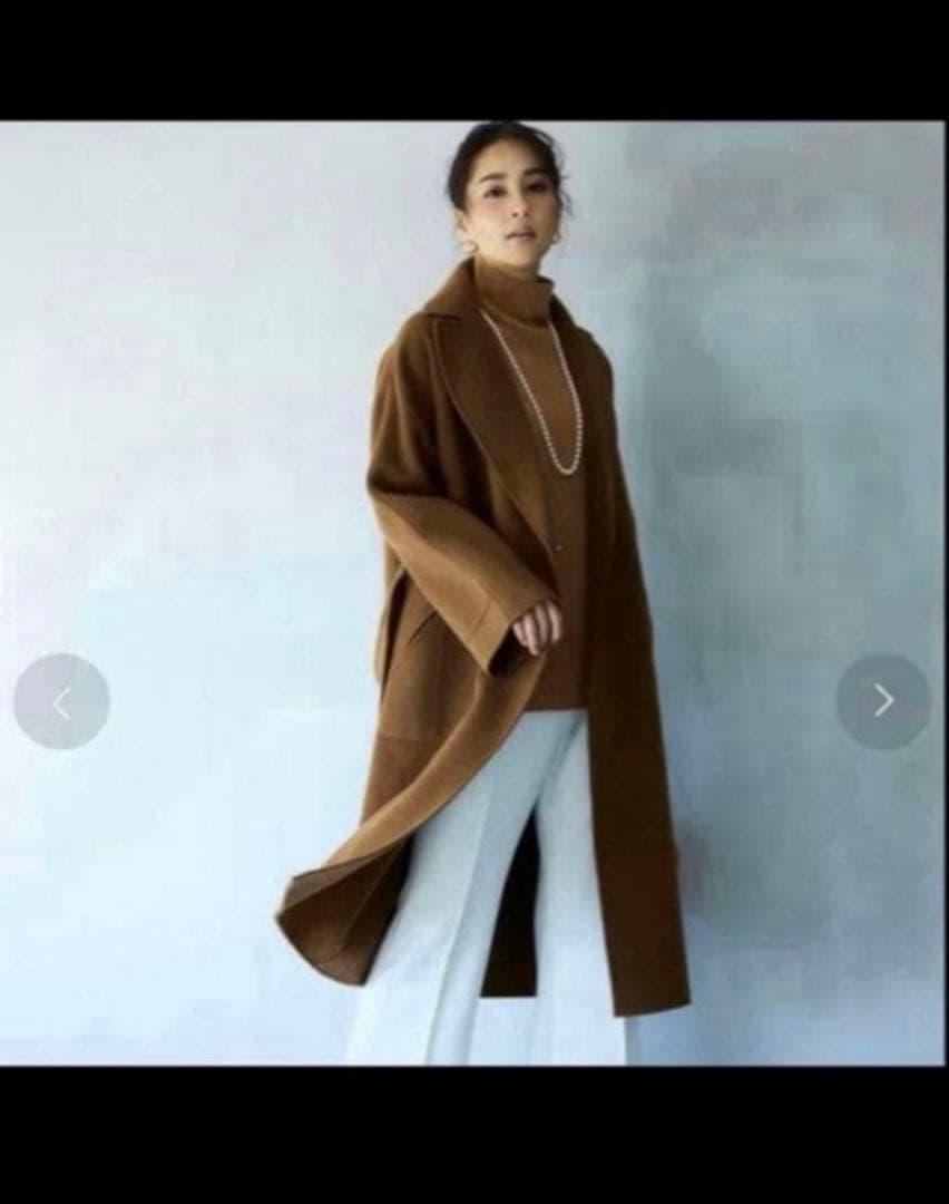 美品ドゥクラッセカシミヤ混ウールリバー／チェスターコート