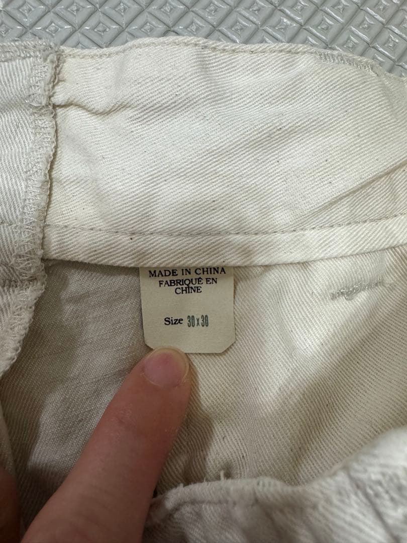 RRL パッチワークデザイン ワークパンツ 薄いベージュ