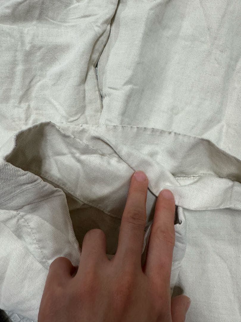 RRL パッチワークデザイン ワークパンツ 薄いベージュ