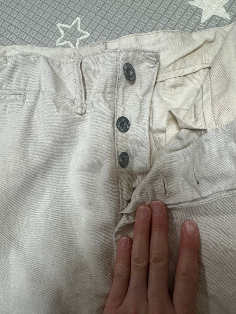 RRL パッチワークデザイン ワークパンツ 薄いベージュ