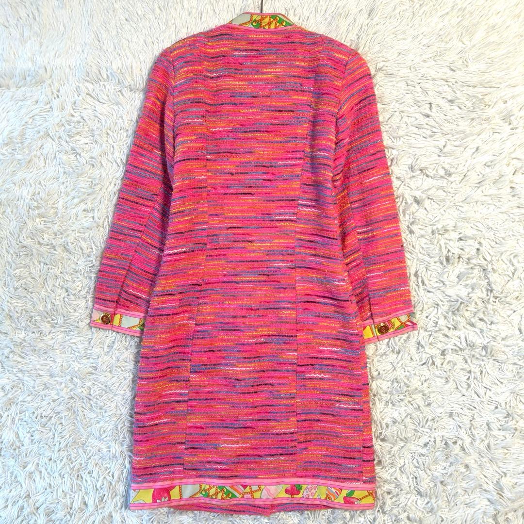 レオナールパリ LEONARD ロングワンピース コート ツイード 金ボタン