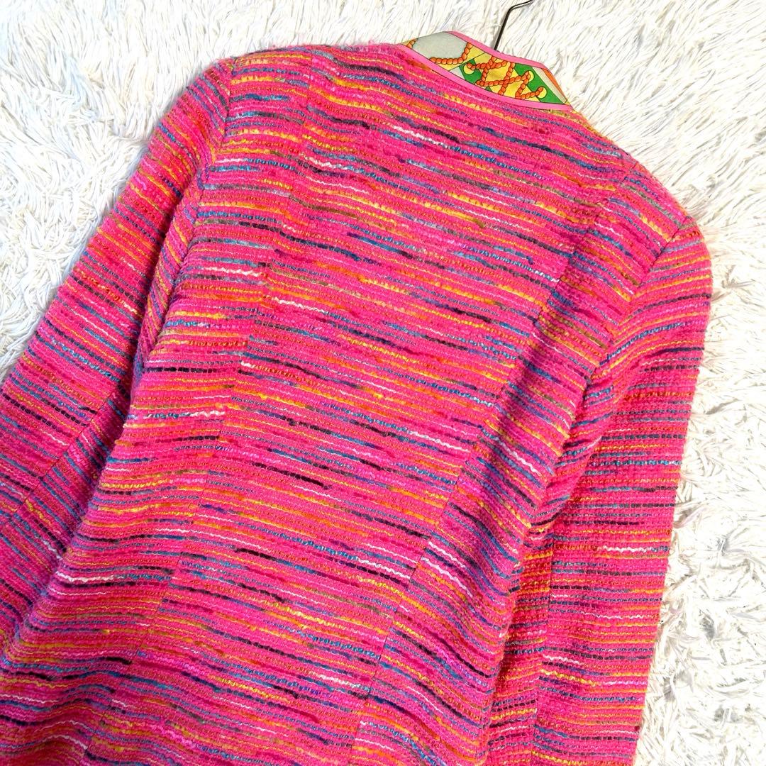 レオナールパリ LEONARD ロングワンピース コート ツイード 金ボタン