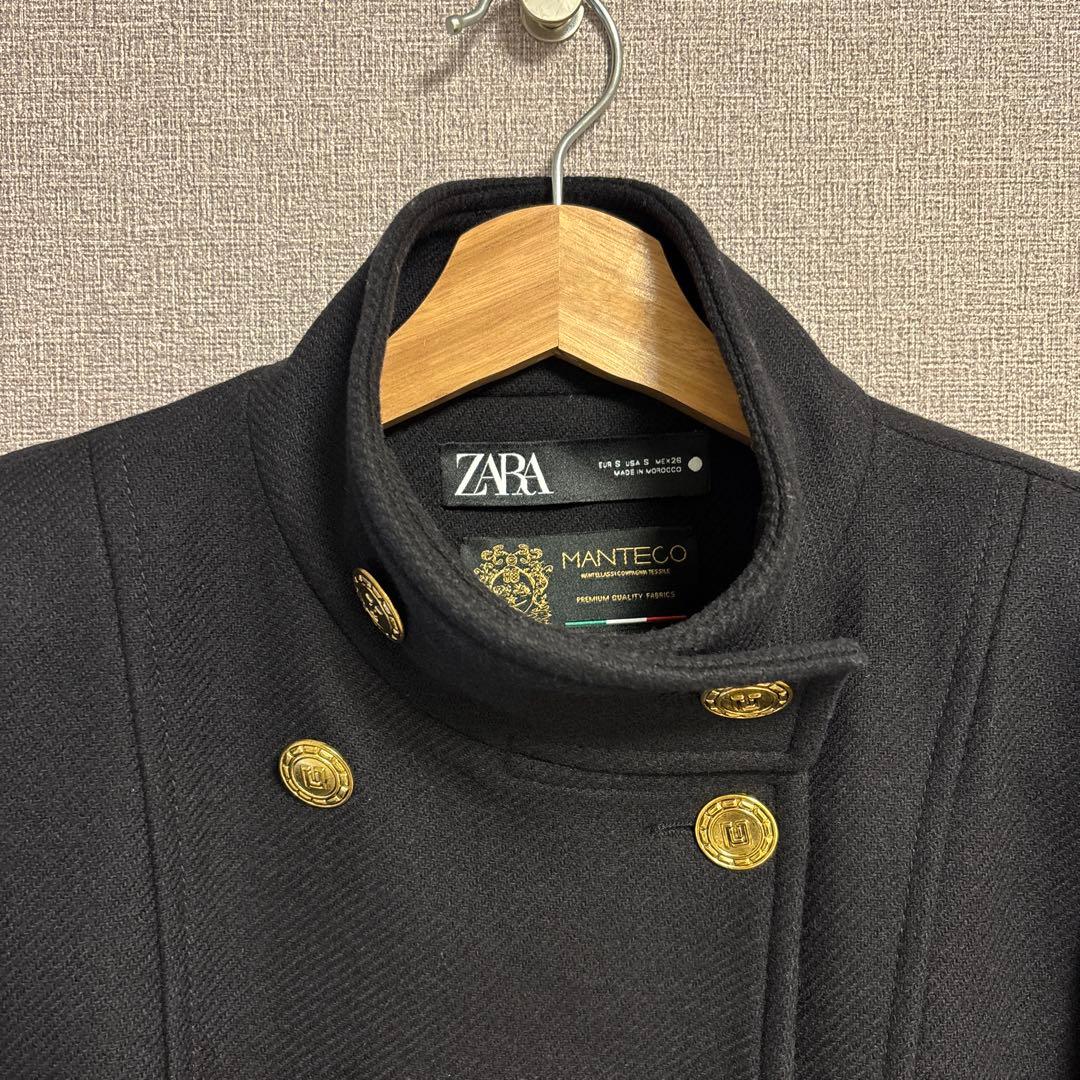 ZARA MANTECO ブラック ピーコート