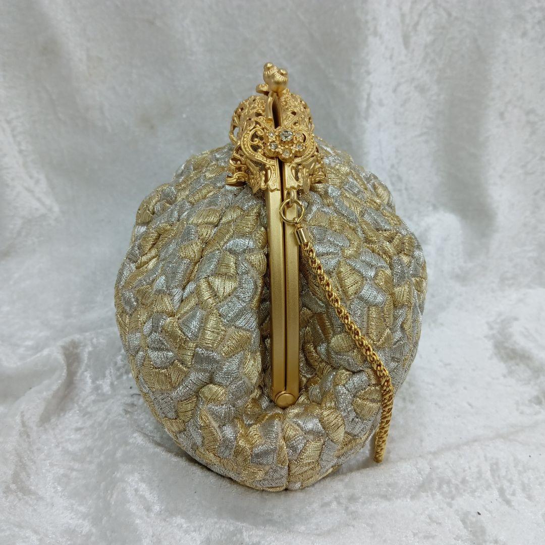 夢つづれ 高級和装バッグ 金銀系 巾着型　FORSTER