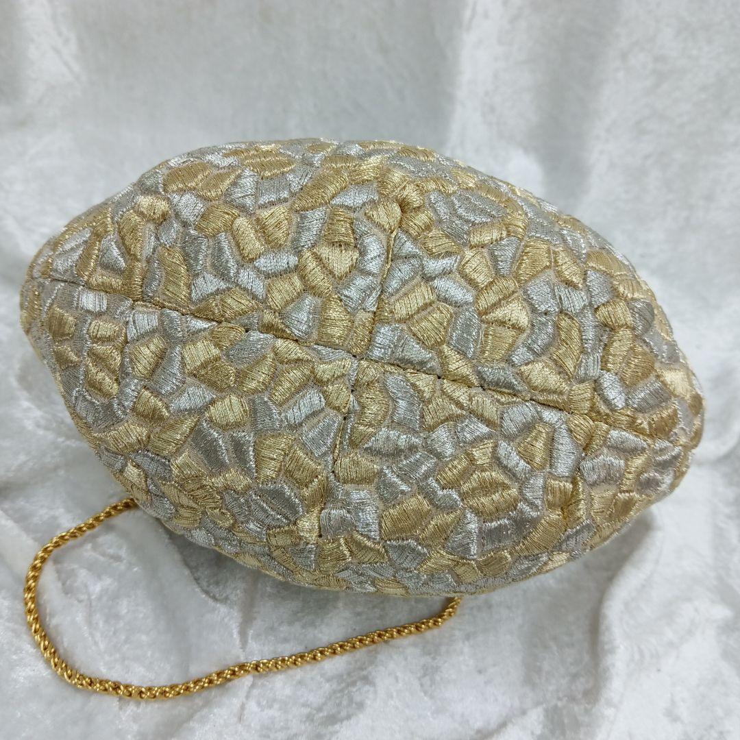 夢つづれ 高級和装バッグ 金銀系 巾着型　FORSTER