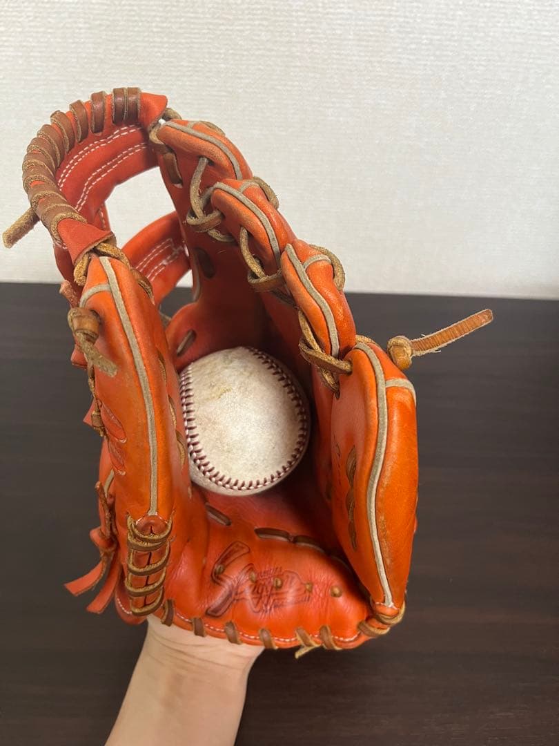 久保田スラッガー　グローブ　軟式用　内野用　右投げ用　オレンジ 大人用