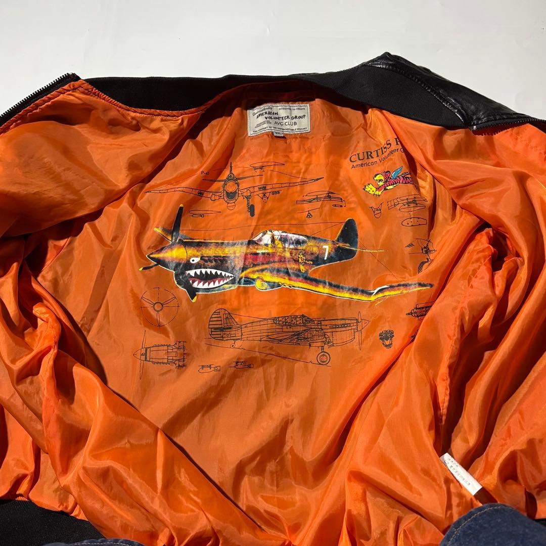 レ*ツ様 90s Leather Indian head MA-1 jacket