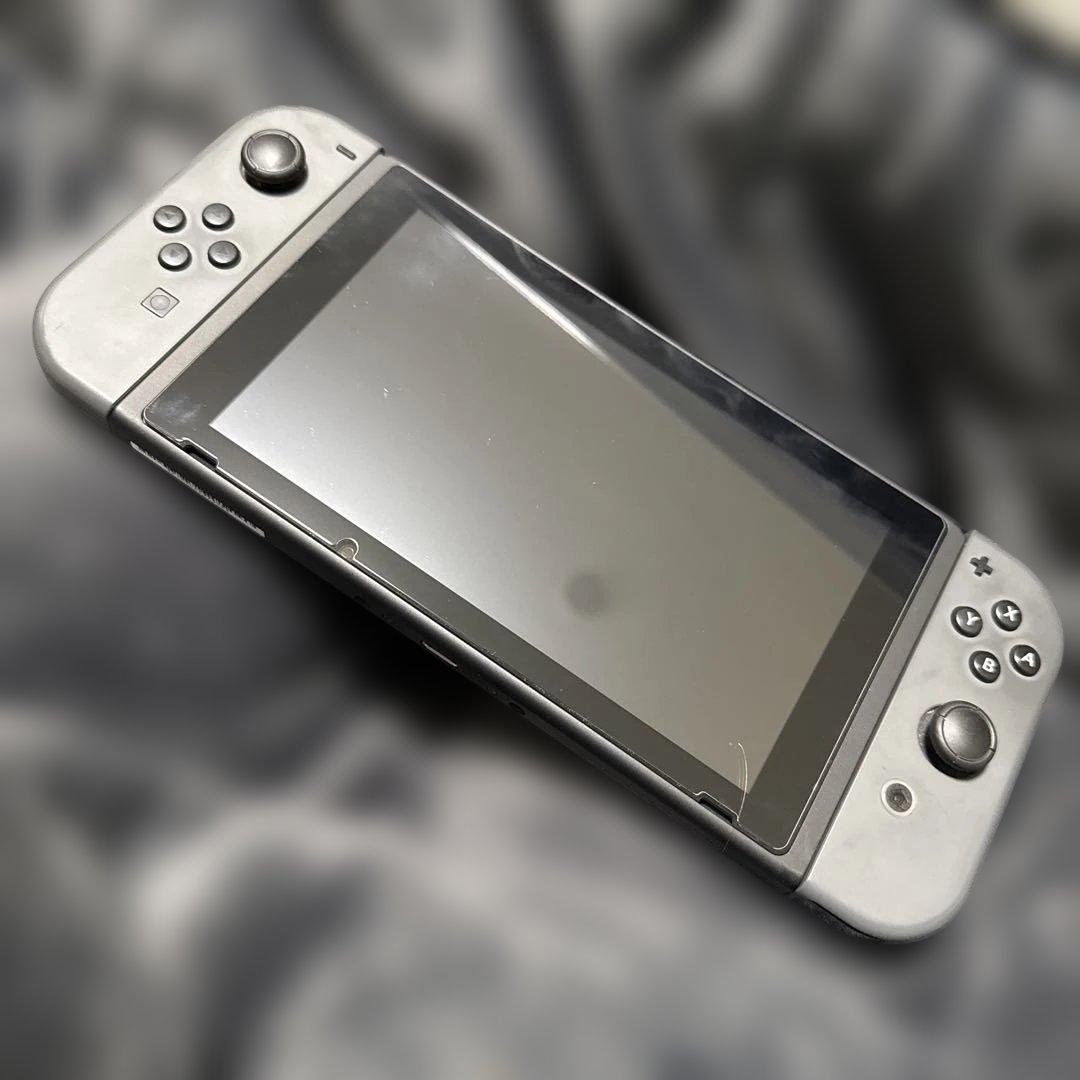 Nintendo Switch 本体 グレー 充電器付き マリオハードケース付き