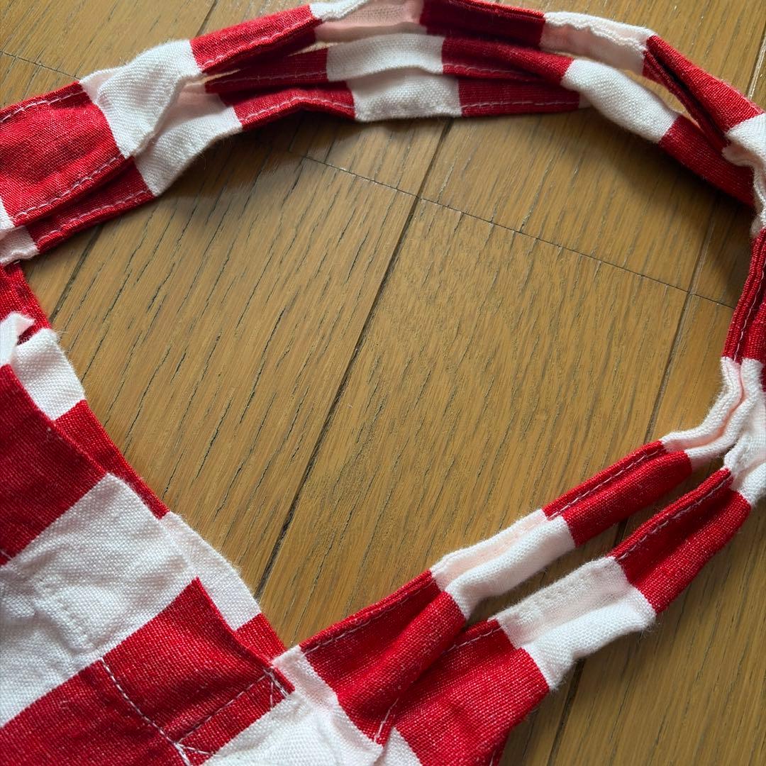 R.D.M. 赤と白ストライプ トートバッグ