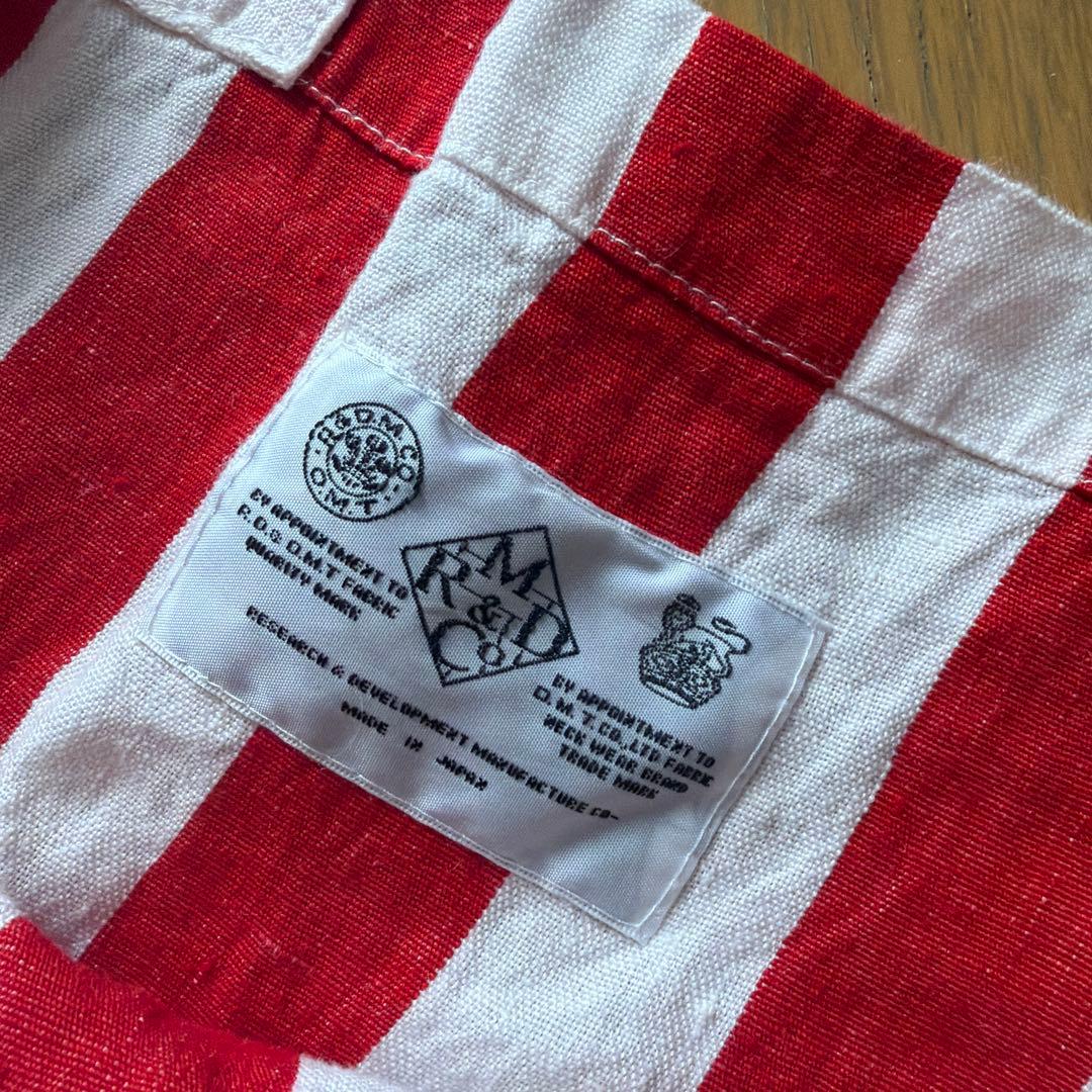 R.D.M. 赤と白ストライプ トートバッグ