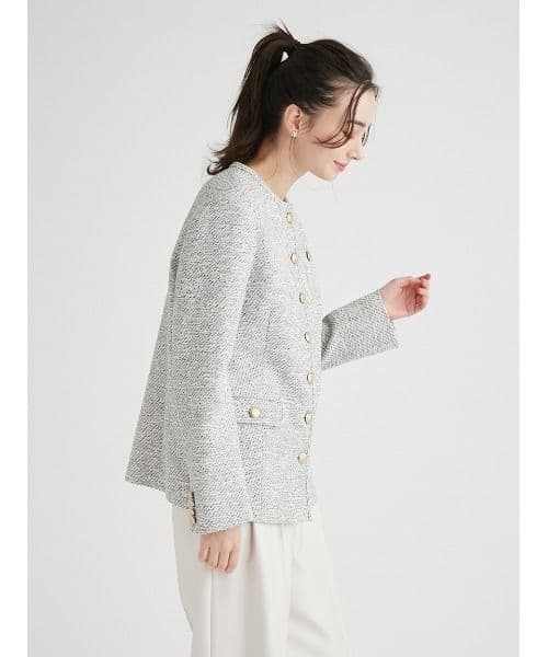 サイズ36　CELFORD　ファンシーツイードロングジャケット　セルフォード