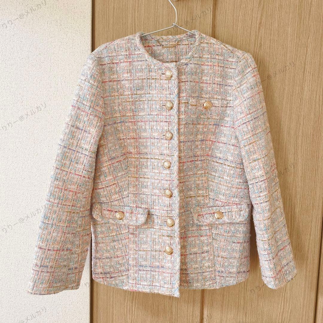 サイズ36　CELFORD　ファンシーツイードロングジャケット　セルフォード