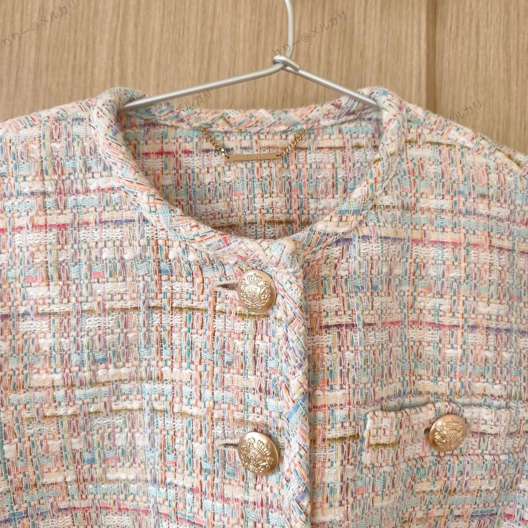 サイズ36　CELFORD　ファンシーツイードロングジャケット　セルフォード