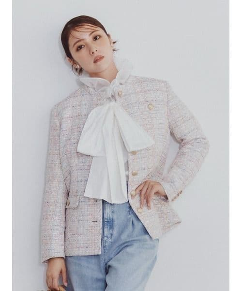 サイズ36　CELFORD　ファンシーツイードロングジャケット　セルフォード