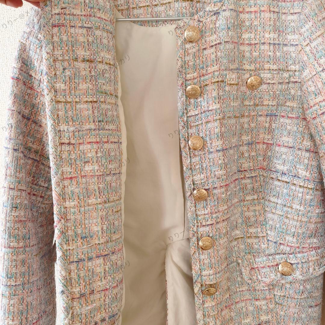 サイズ36　CELFORD　ファンシーツイードロングジャケット　セルフォード