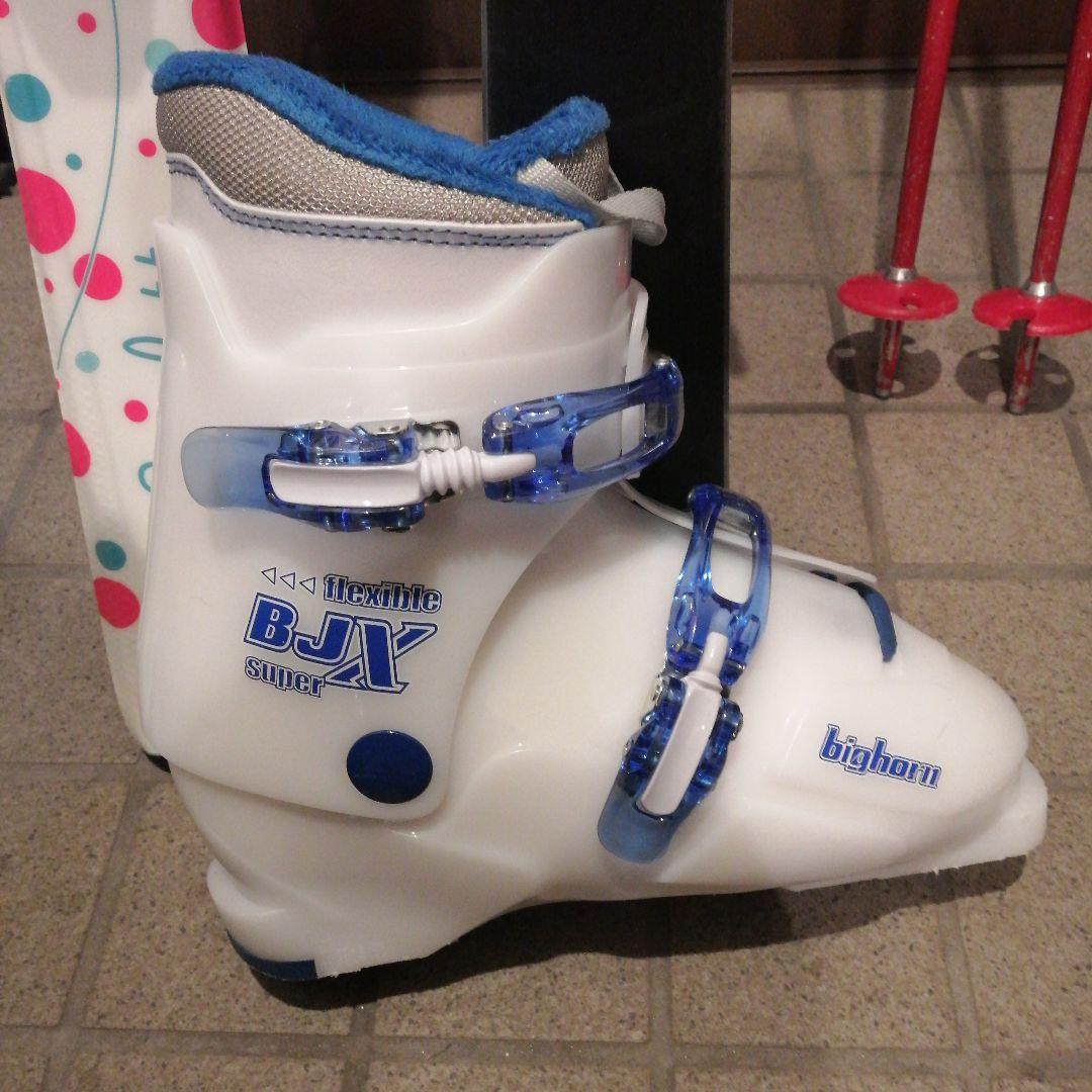 ダイナスター子供用スキー板　ビンディング付き　ブーツ・ポールセット