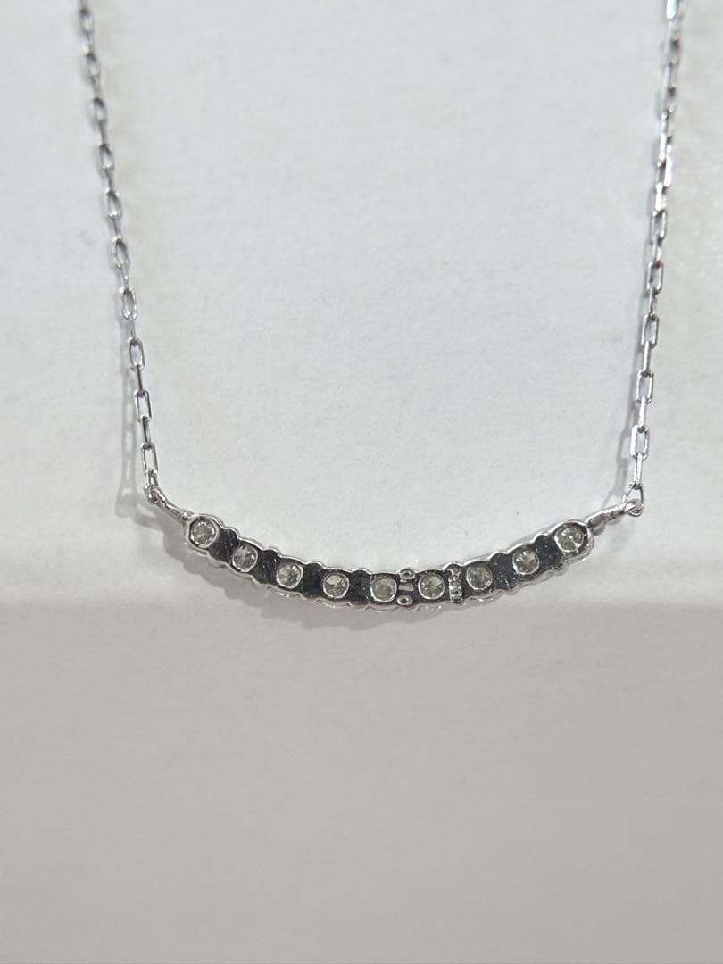 PT900 カーブライン ダイヤモンドネックレス 0.1ct