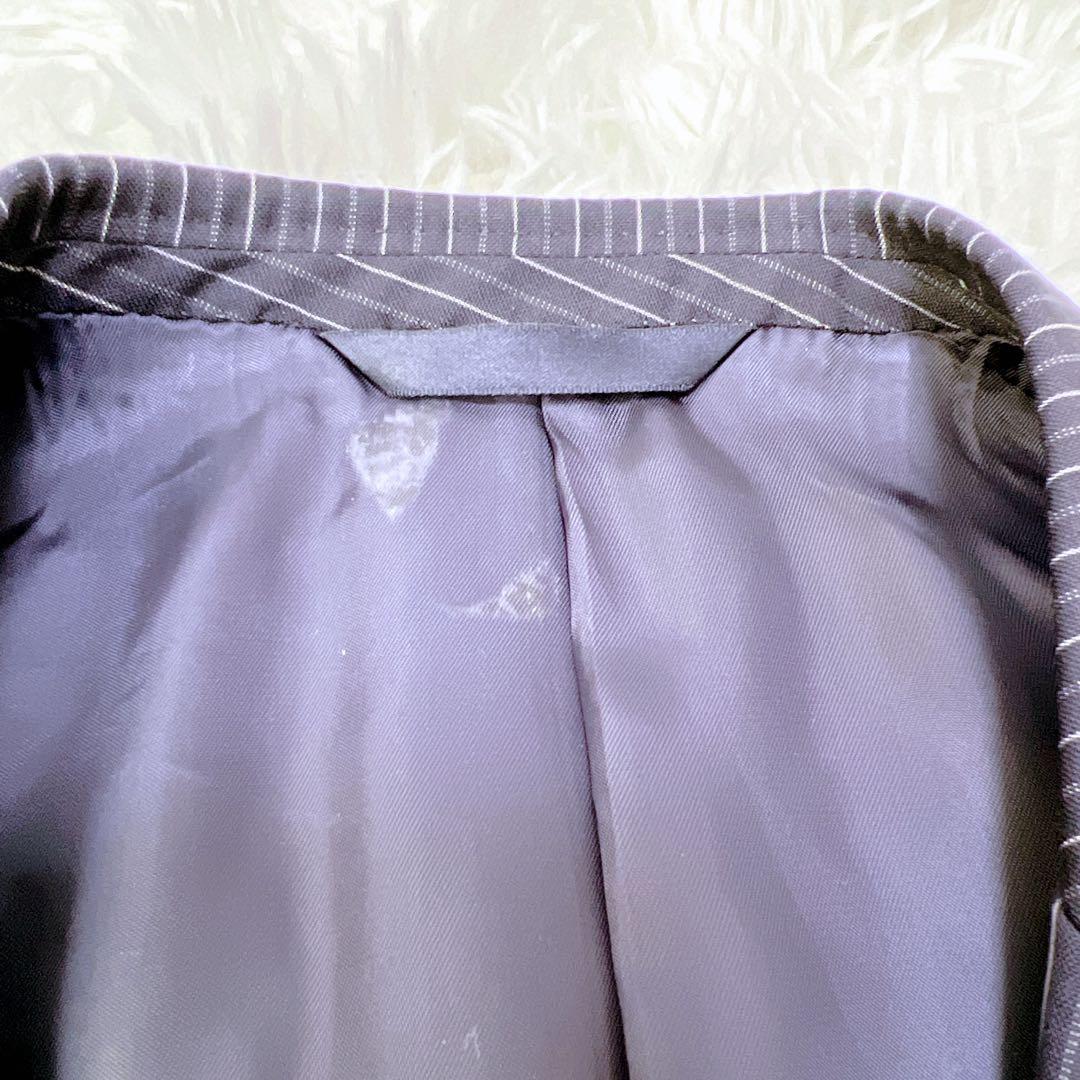 ✨希少✨ ポールスミス 花柄裏地 スーツ セットアップ 黒 紺 ストライプ L