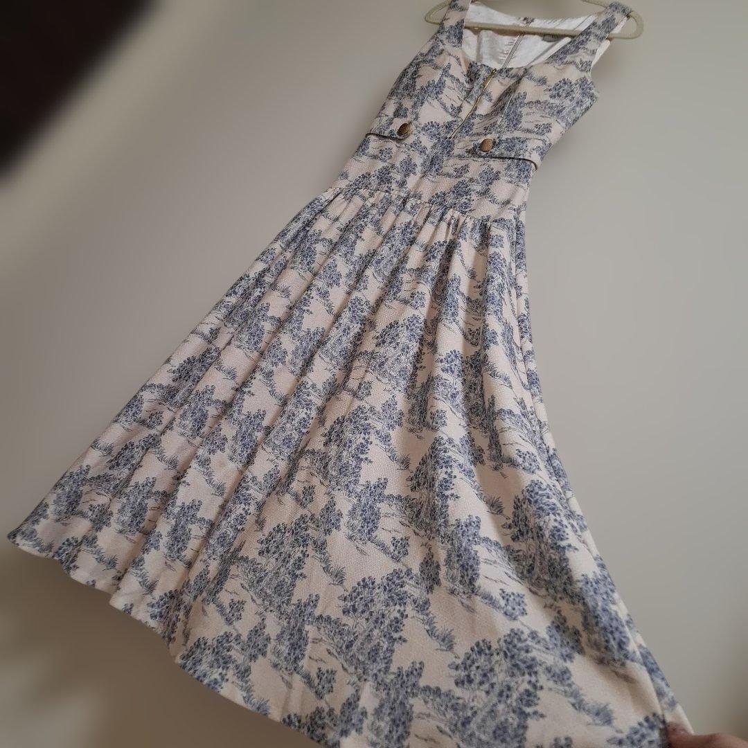 う*！様 花柄ノースリーブマキシドレス ローブドフルール キャバドレス