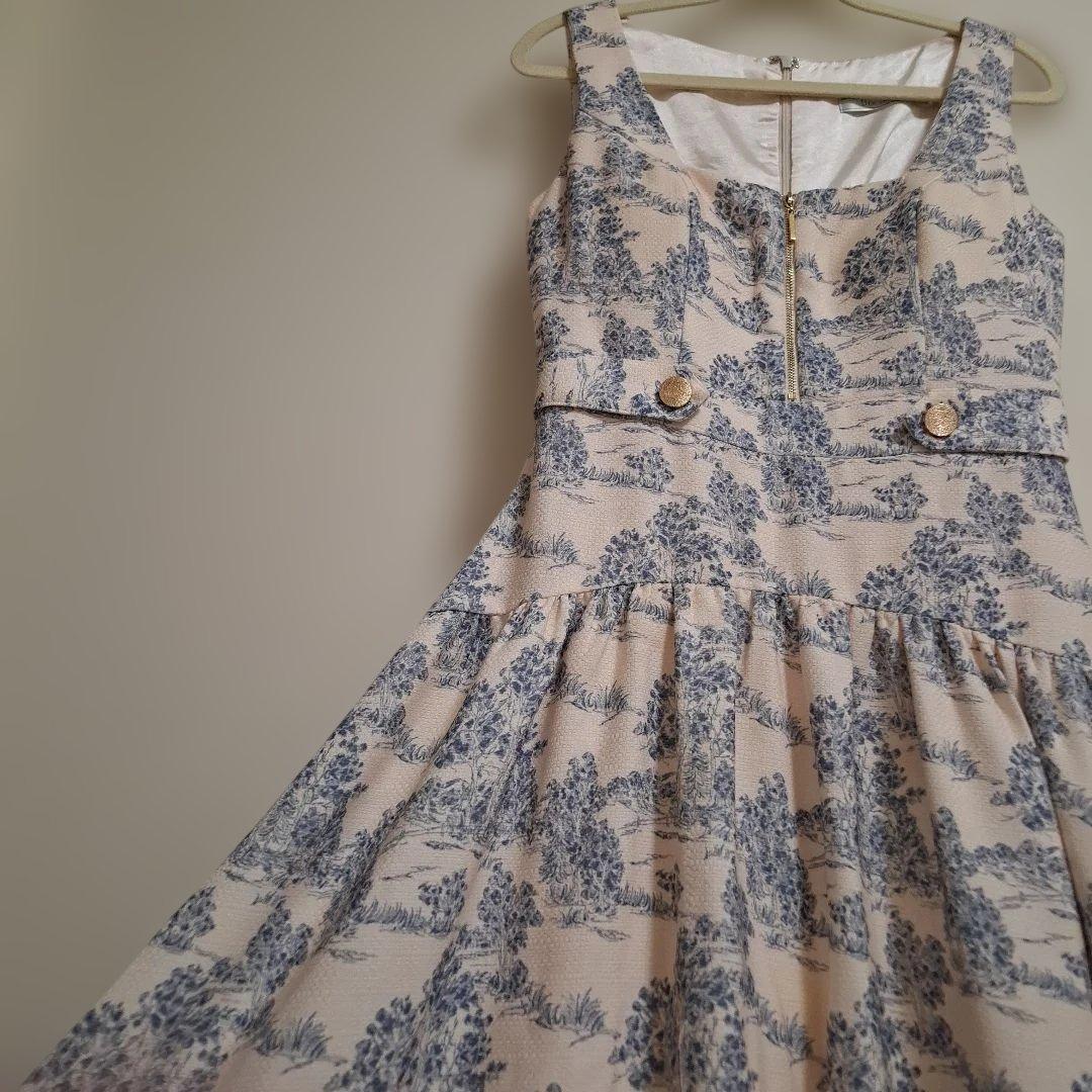 う*！様 花柄ノースリーブマキシドレス ローブドフルール キャバドレス