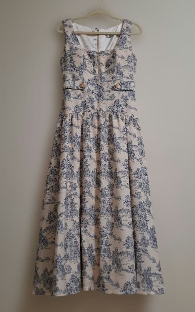 う*！様 花柄ノースリーブマキシドレス ローブドフルール キャバドレス