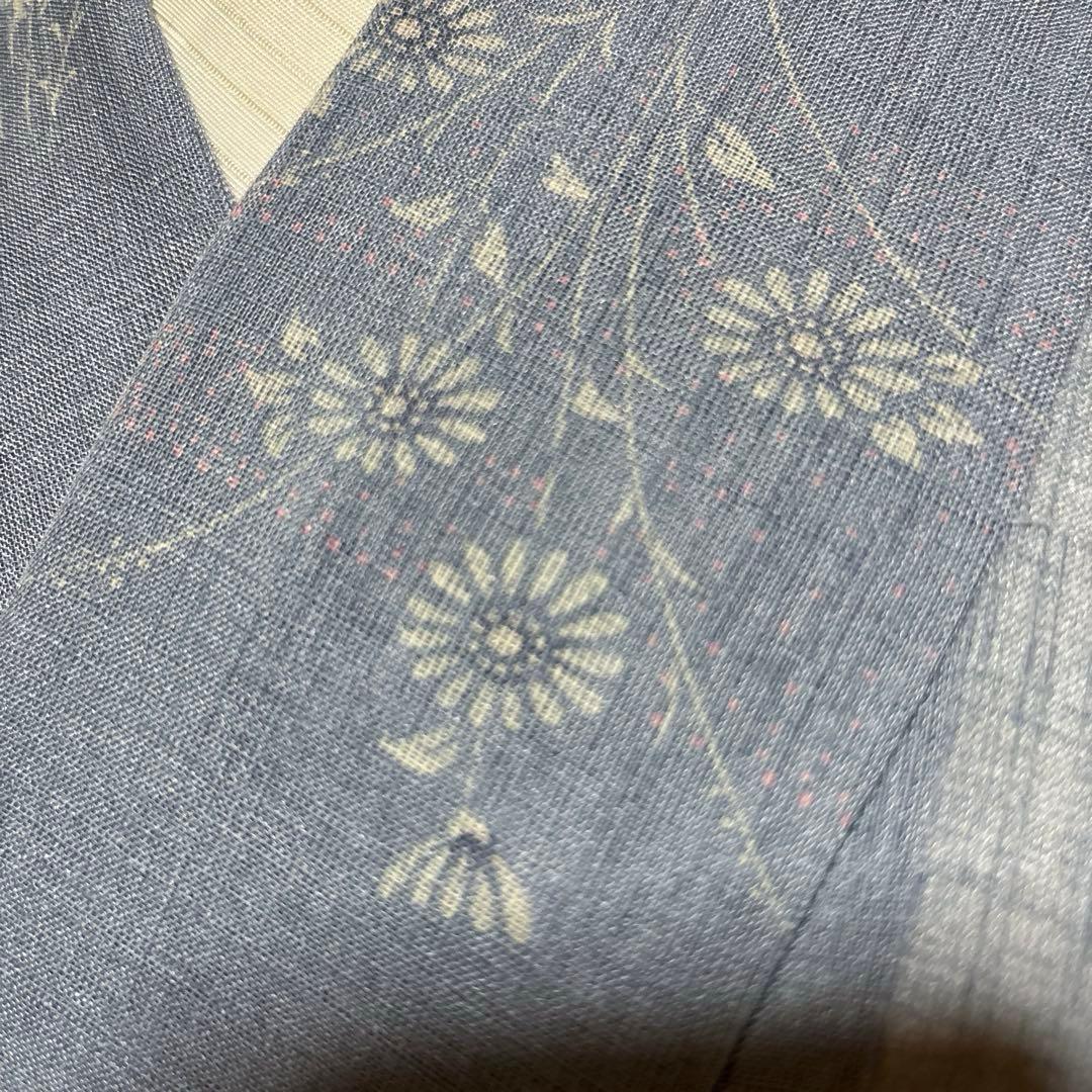 白太郎　未使用近い　美品　化繊　紗紬風　小紋　フルセット　身丈161