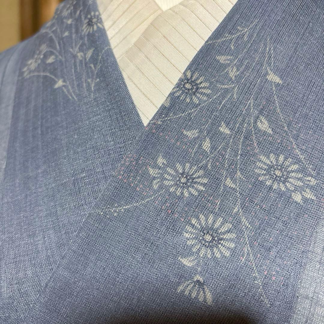 白太郎　未使用近い　美品　化繊　紗紬風　小紋　フルセット　身丈161