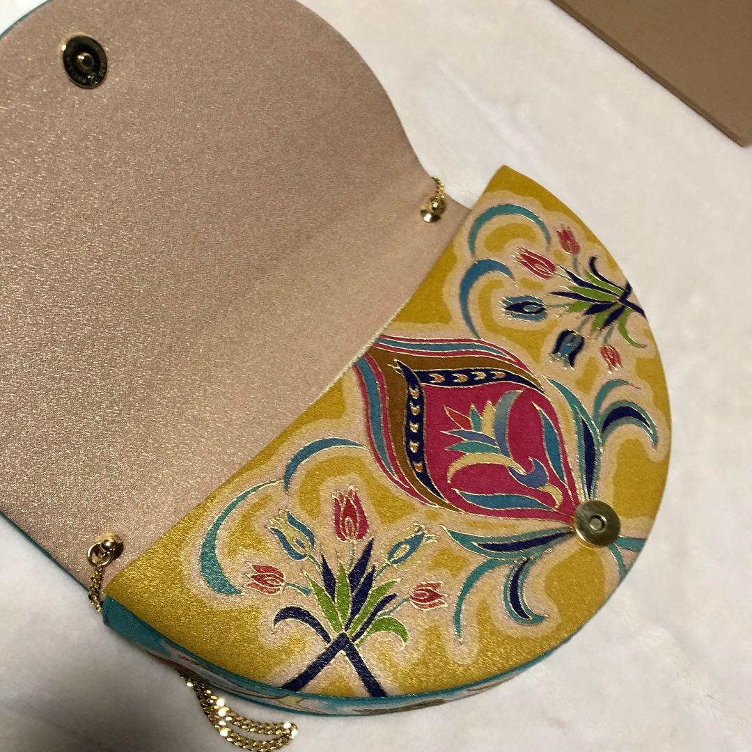 希少　岡重謹製 OKAJIMA 京友禅 金彩 唐花 葡萄唐草 正絹　シルク