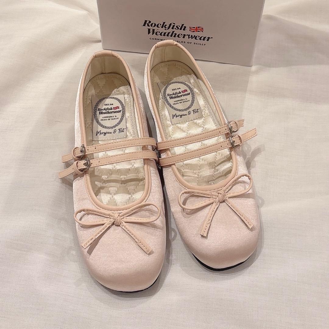 Rockfish weatherwearバレエシューズ サテン ピンク