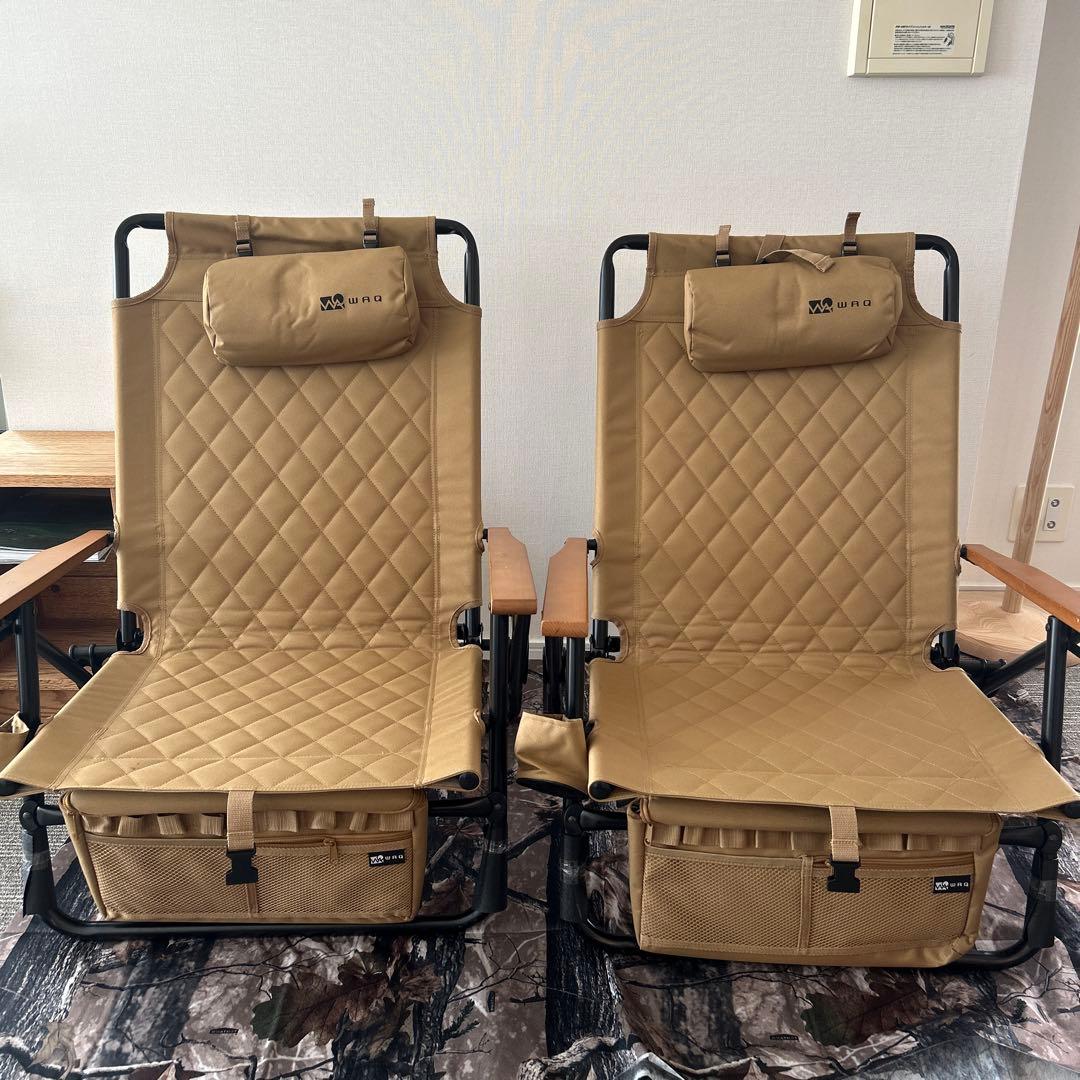 2個セットWAQ Reclining Low Chairリクライニングローチェア