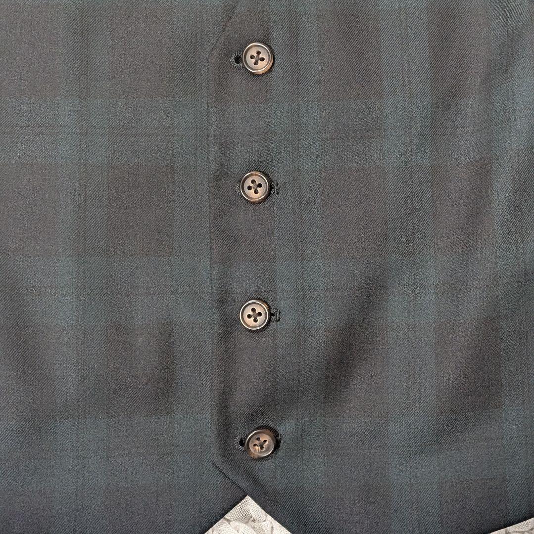 グリーンレーベルリラクシング フォーマル セットアップ ベスト 男の子 チェック