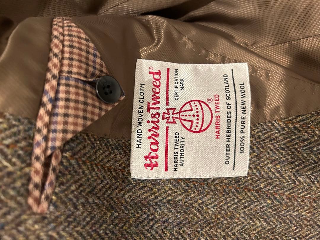 【スーツセレクト】ウール2釦ジャケット/ブラウン×ヘリンボーン