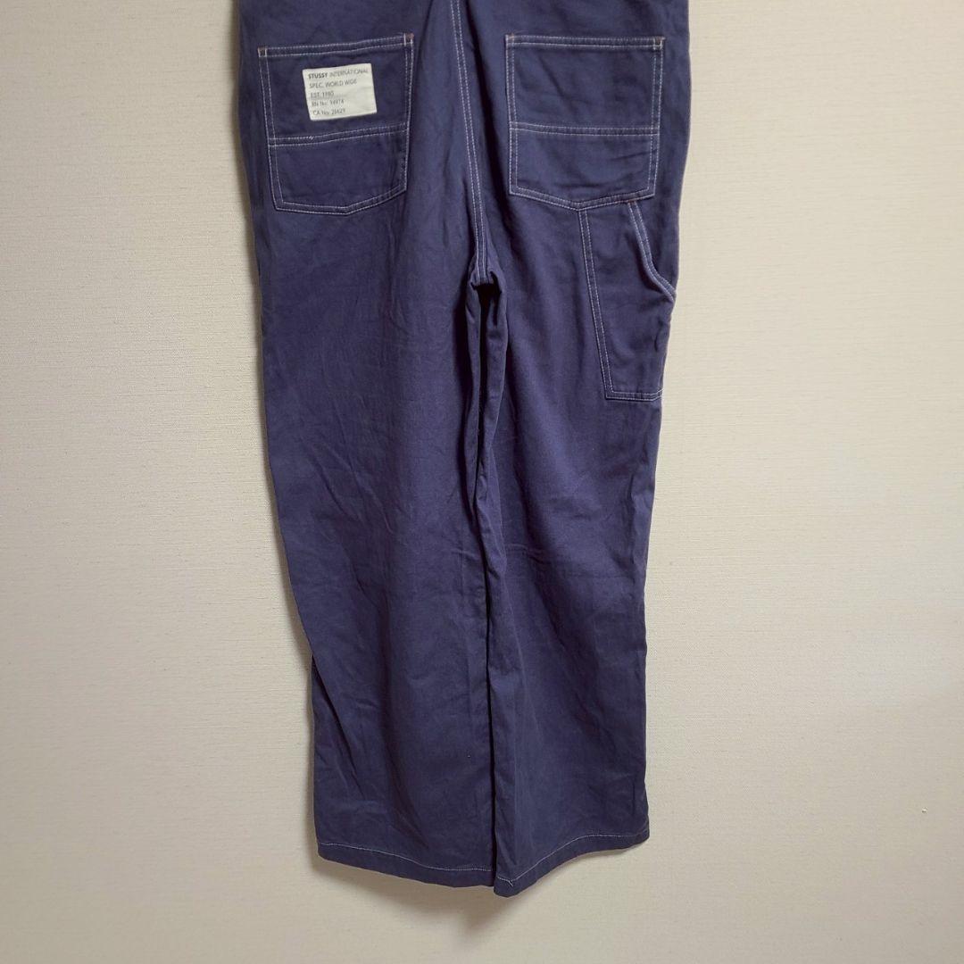 ステューシー STUSSY サロペット パンツ オーバーオール ロゴ テープ S