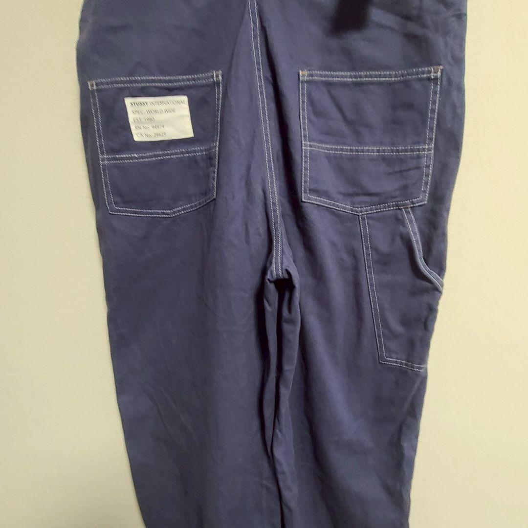 ステューシー STUSSY サロペット パンツ オーバーオール ロゴ テープ S