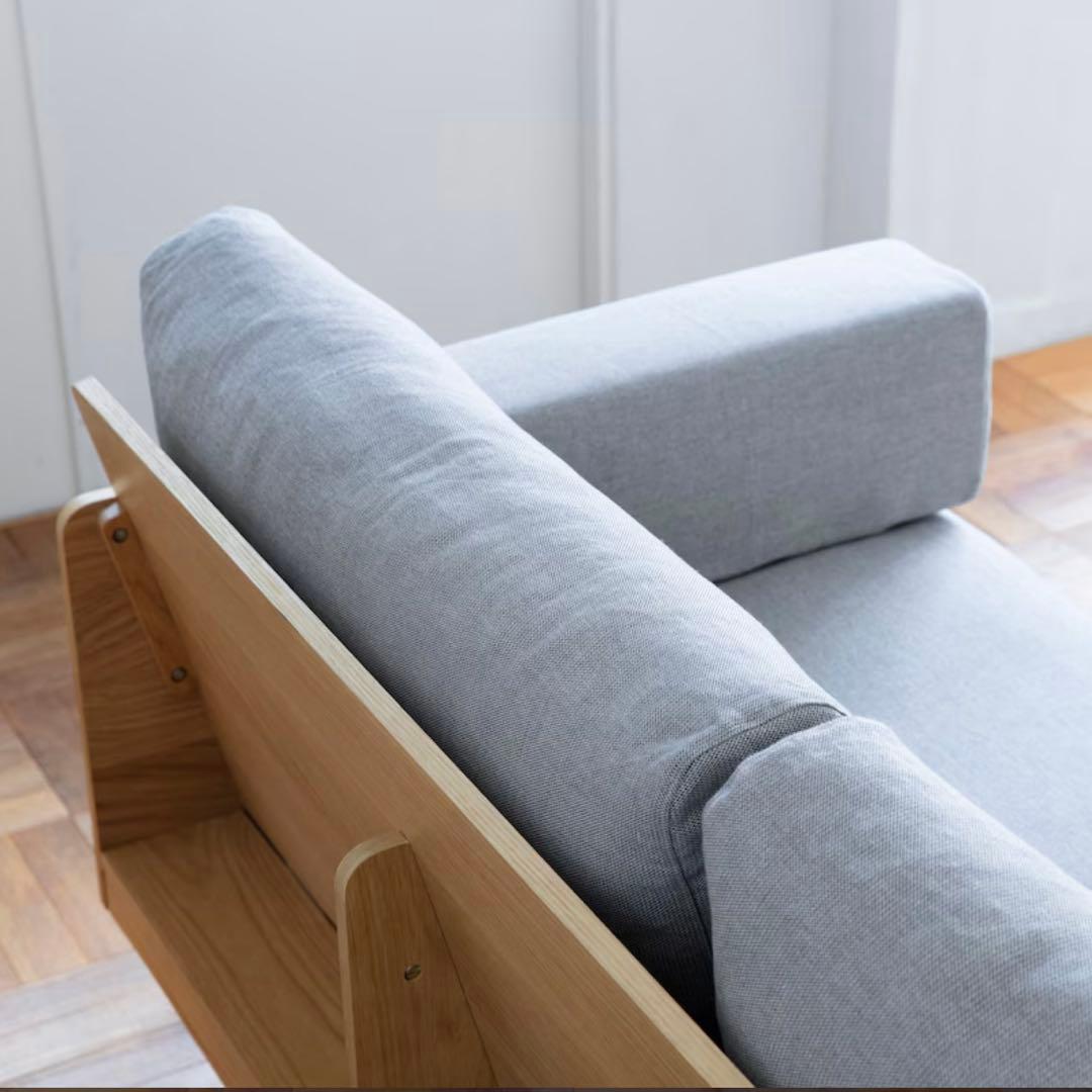 無印良品 廃盤希少品 オーク材突板2.5シーター北欧風ナチュラルソファ