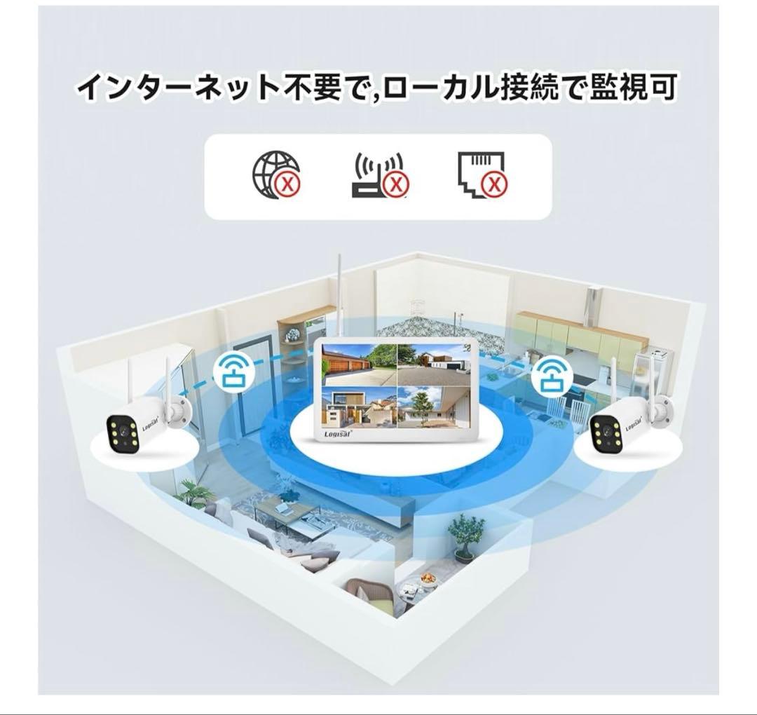 ❣️SALE❣️ 【 500万画素・信号強化】防犯カメラ 屋外 2台 モニター付き