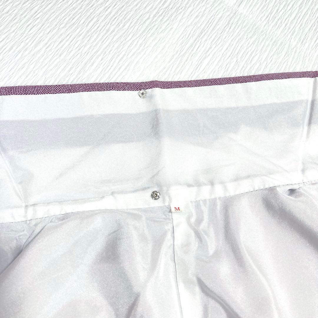 【良品✨】東レシルック　洗える着物　江戸小紋　三役　鮫小紋　古代紫色　袷　C4