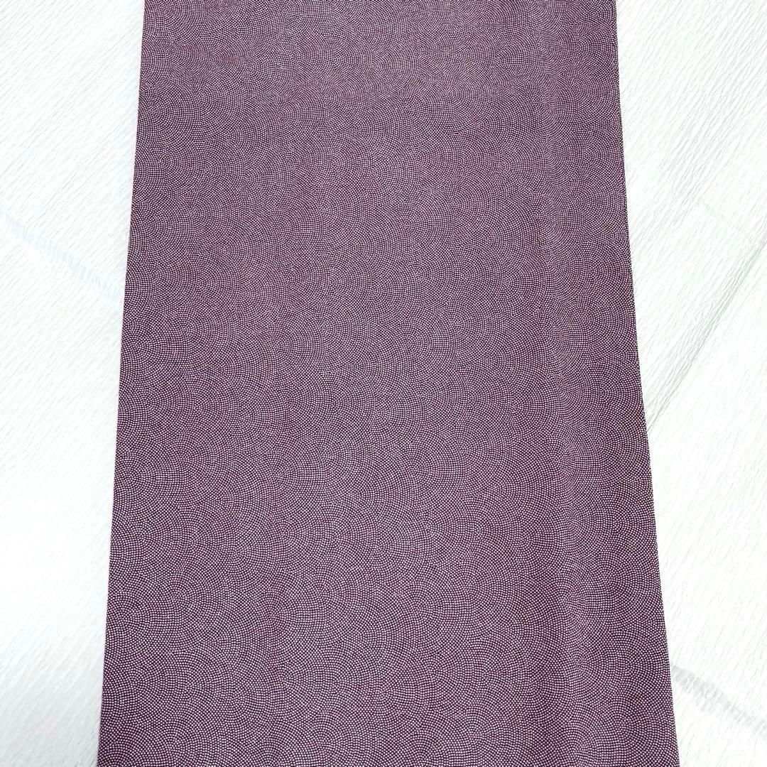 【良品✨】東レシルック　洗える着物　江戸小紋　三役　鮫小紋　古代紫色　袷　C4